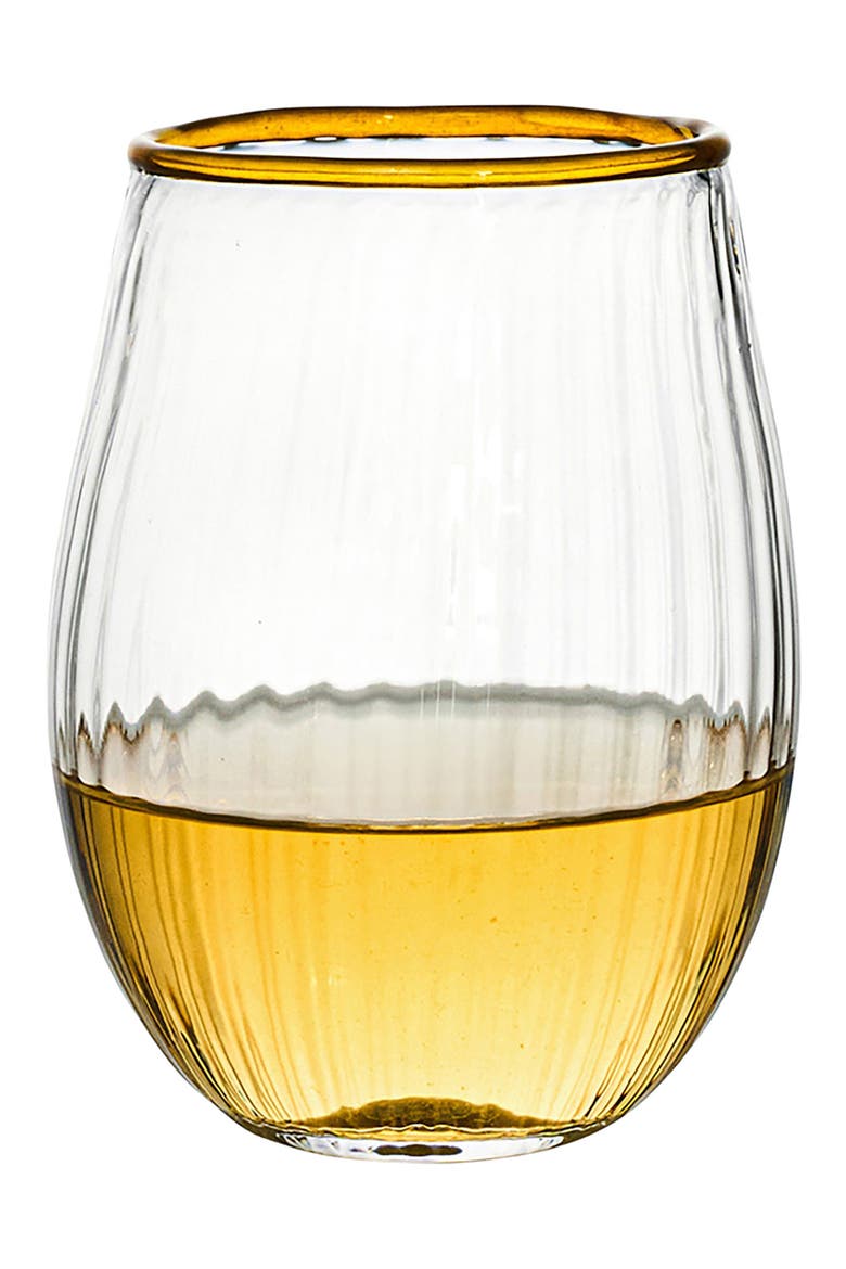 Nell Stemless Wine Glass, Alternate, color, DAFFODIL