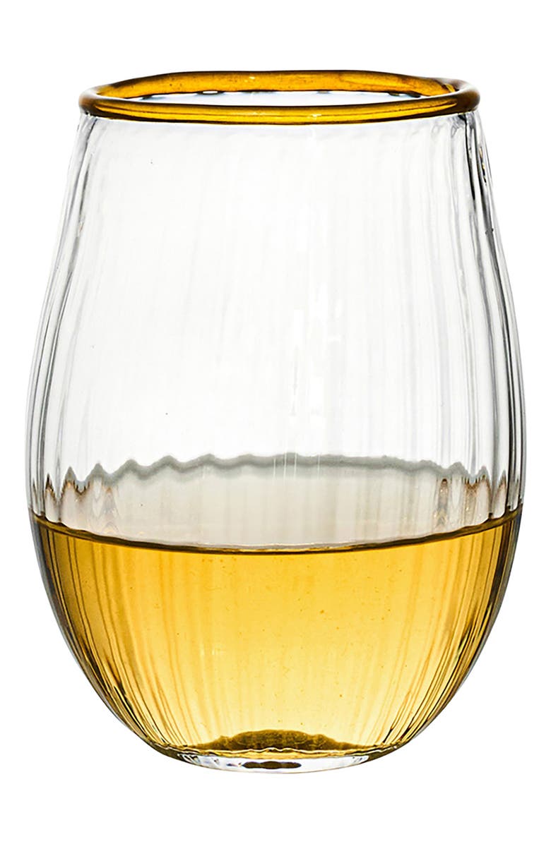 Juliska Nell Stemless Wine Glass, Alternate, color, Daffodil