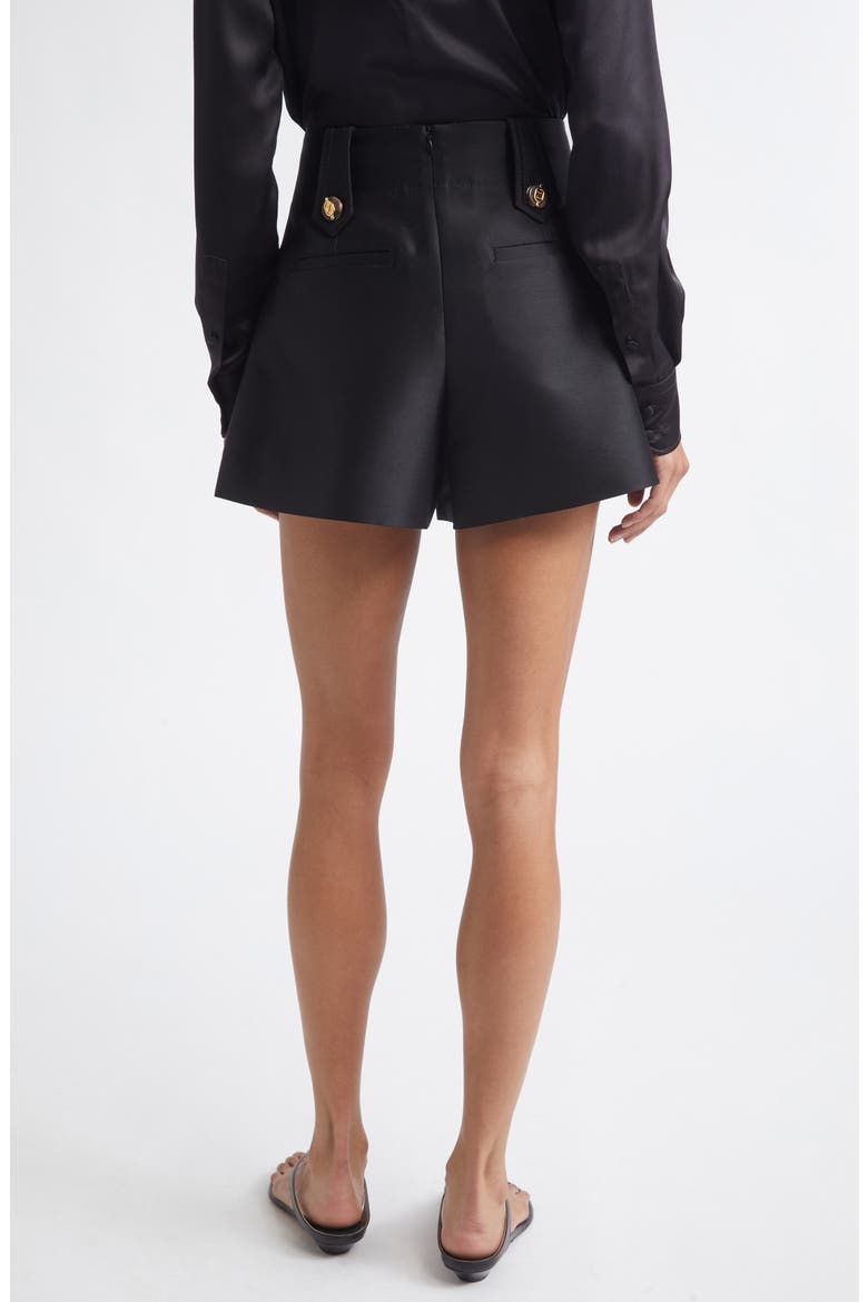 Valiant Tailored Wool & Silk Shorts, Alternate, color, BLACK