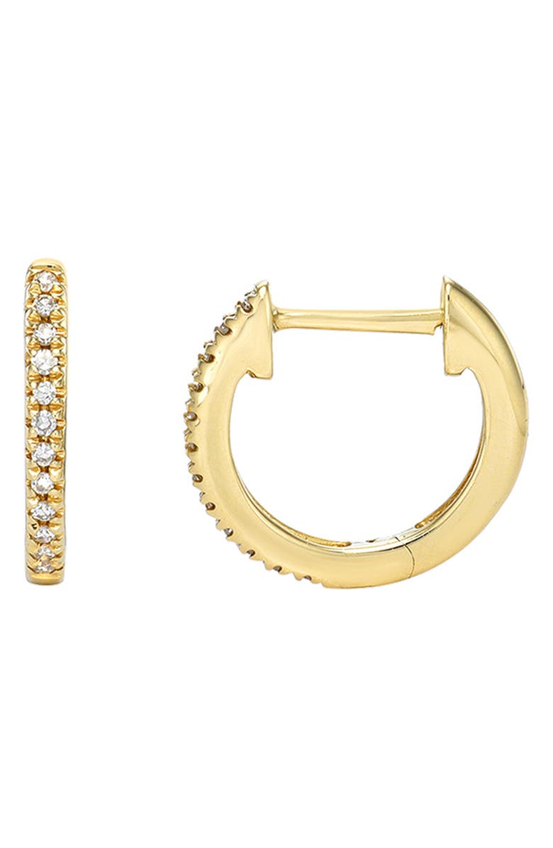 Zoe Lev Diamond Pavé Huggie Hoop Earrings, Main, color, Yellow Gold