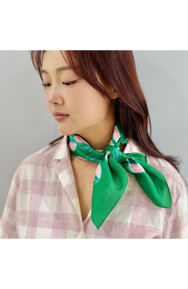 Centinelle Watermelon Cotton Silk Bandana, Alternate, color,