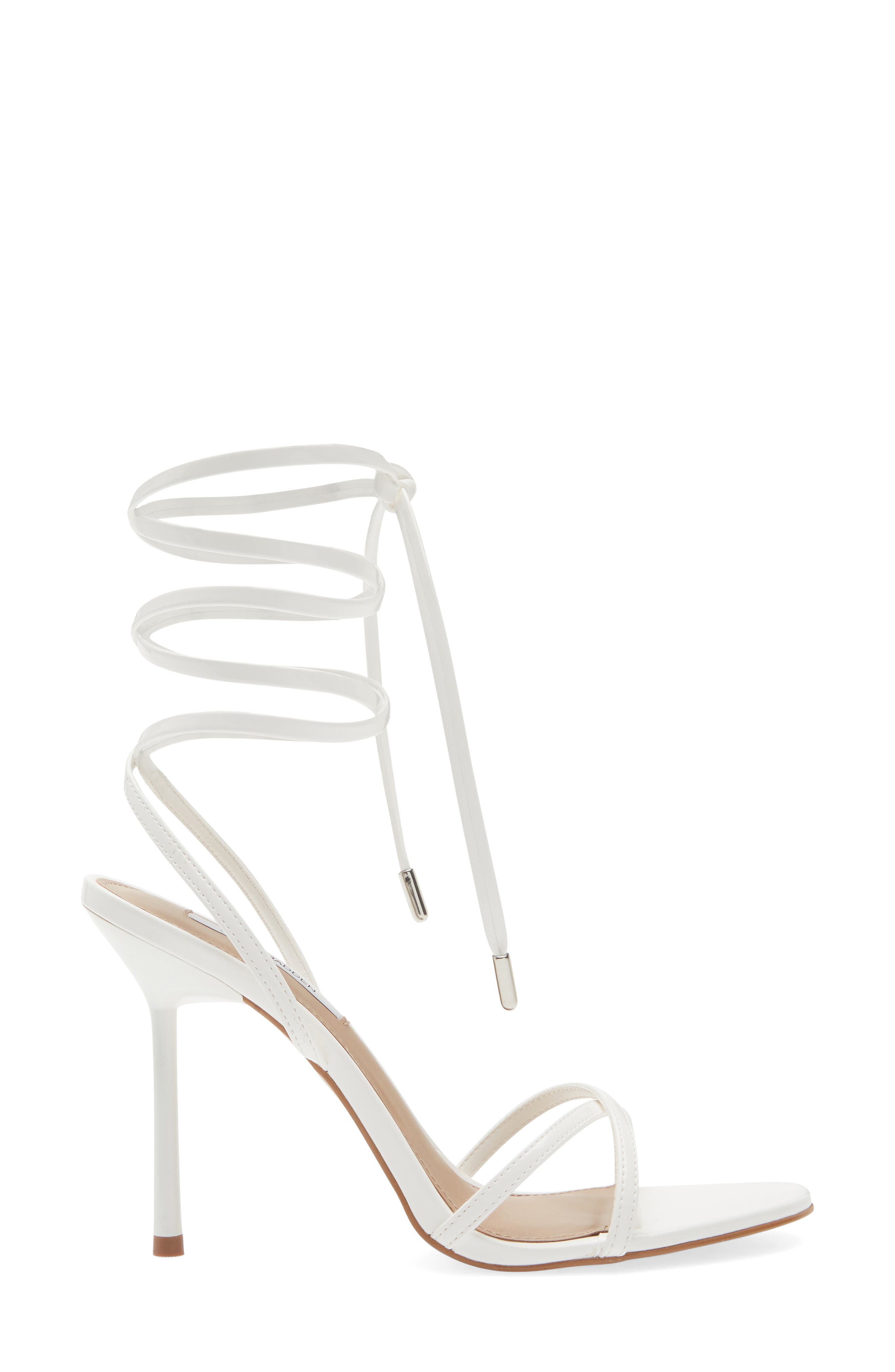Steve Madden Neri Wrap Heeled Sandal, Alternate, color, White Patent