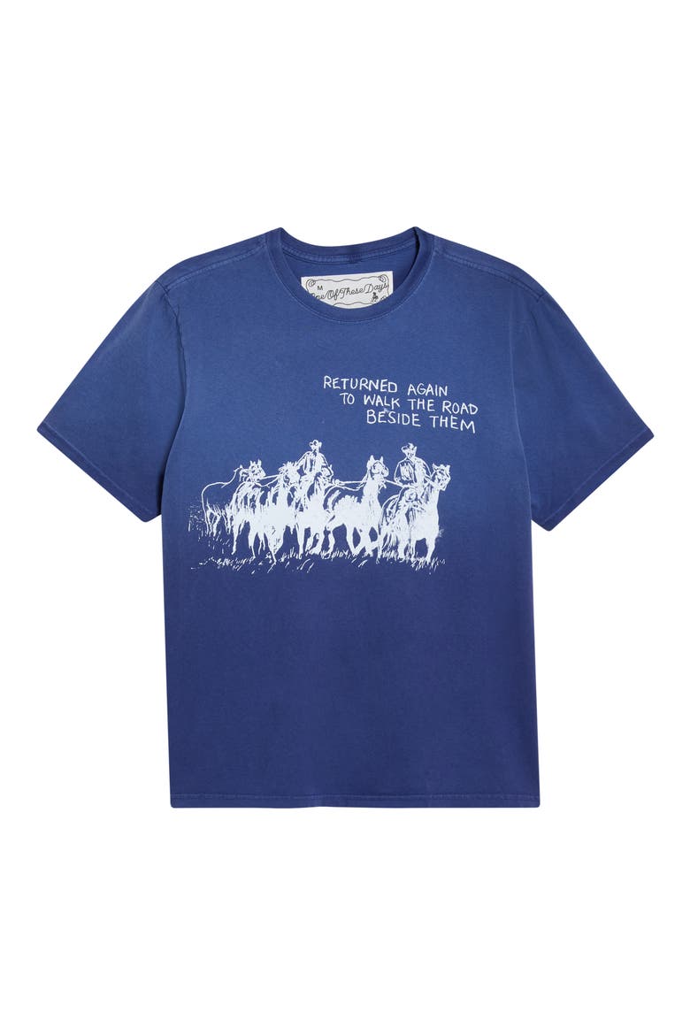 Return Again Cotton Graphic T-Shirt, Main, color, SUN FADED NAVY