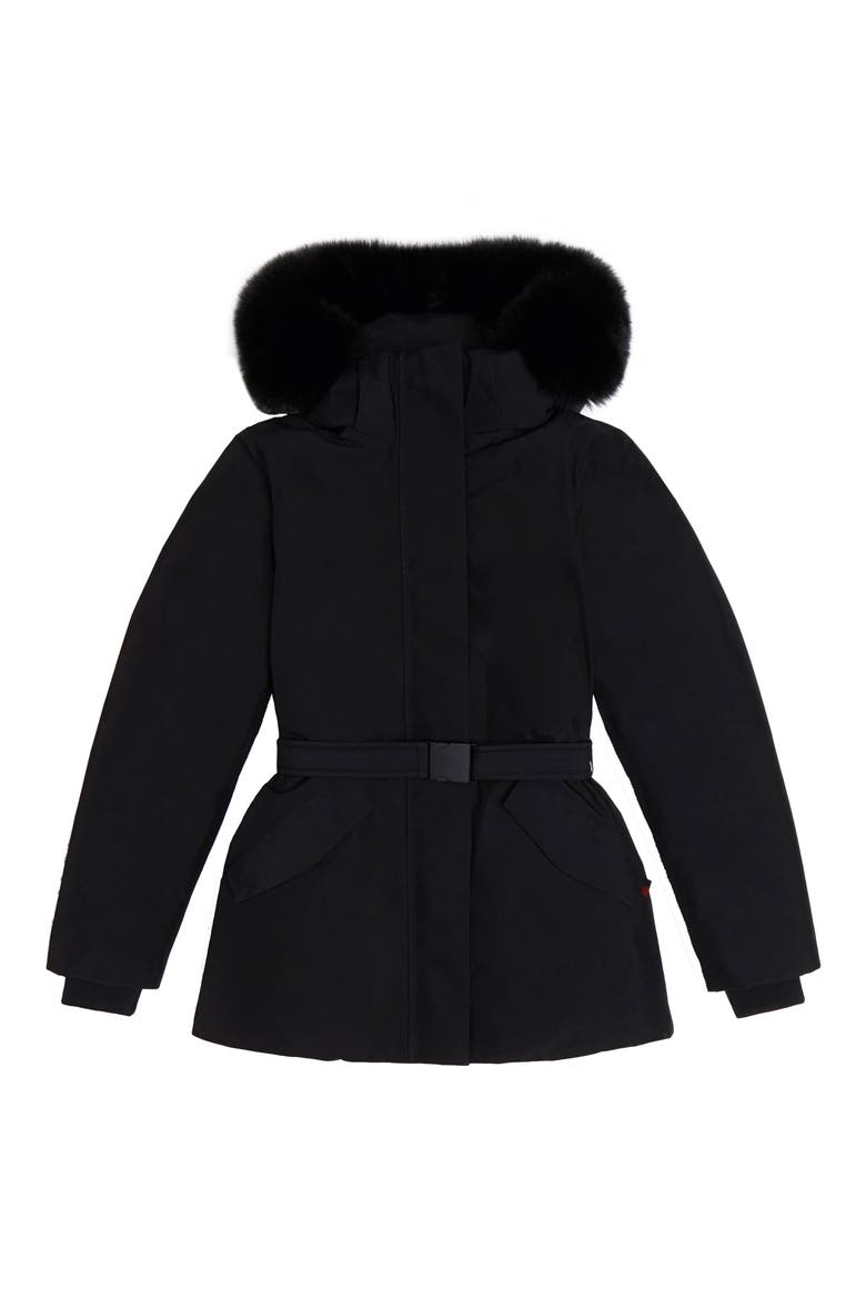 Holly Arctic Down Waterproof Parka with Genuine Fox Fur Trim, Alternate, color, BLACK