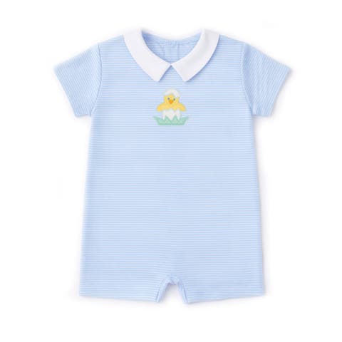 Stripe Knit Shortall With Chick (Baby)