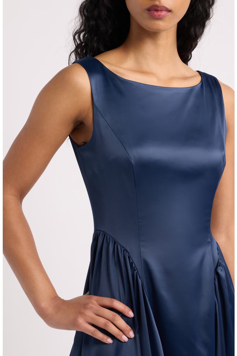 Blanche Heavy Satin Maxi Dress, Alternate, color, NAVY NAVY