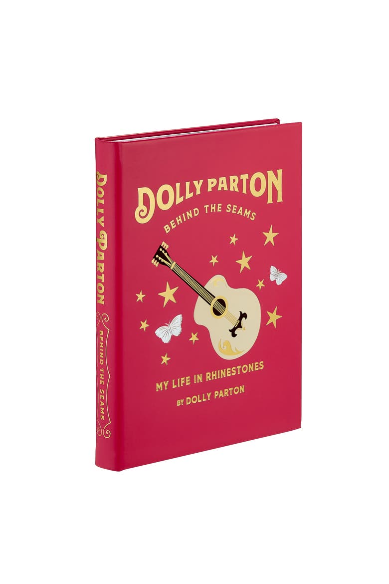 Dolly Parton Behind the Seams My Life in Rhinestones Leather Coffe Table book, Alternate, color, PINK