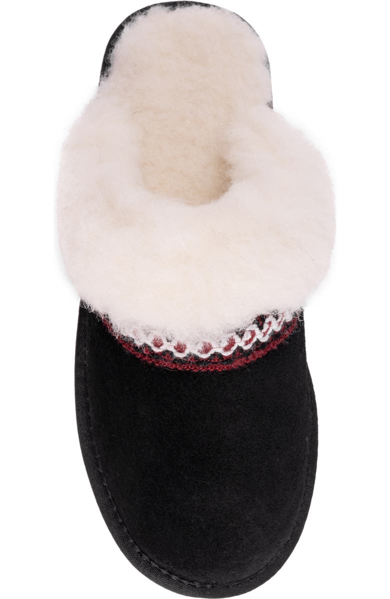 MUK LUKS Dawn Suede Scuff Slipper with Genuine Shearling Trim, Alternate, color, Ebony