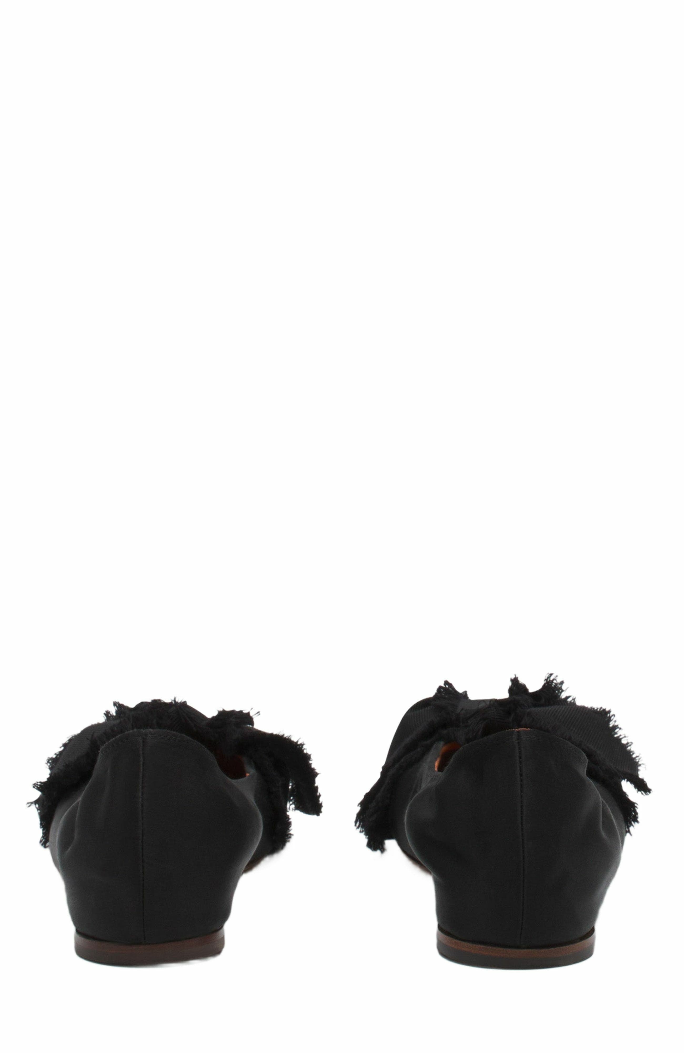 Ballerina Flat With A Satin Bow, Alternate, color, Black