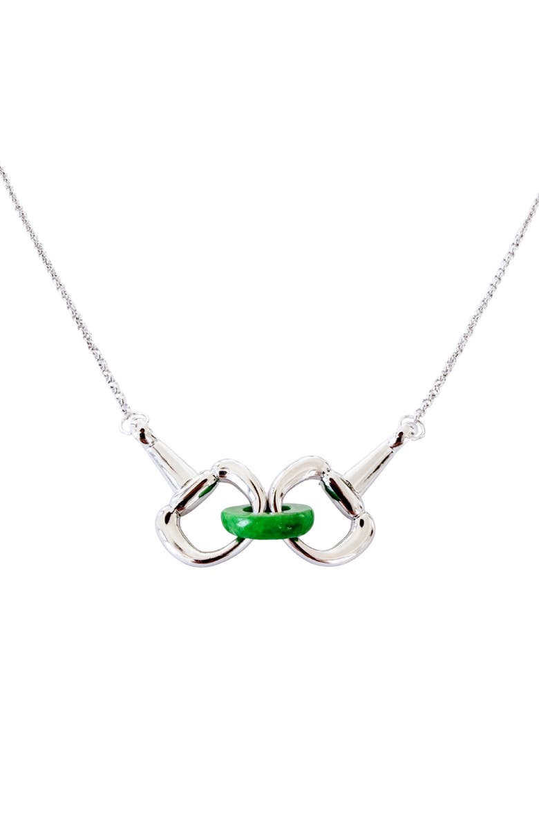 seree Year of the Horse Limited Edition Equestrian Snaffle Bit Necklace, Main, color, Green