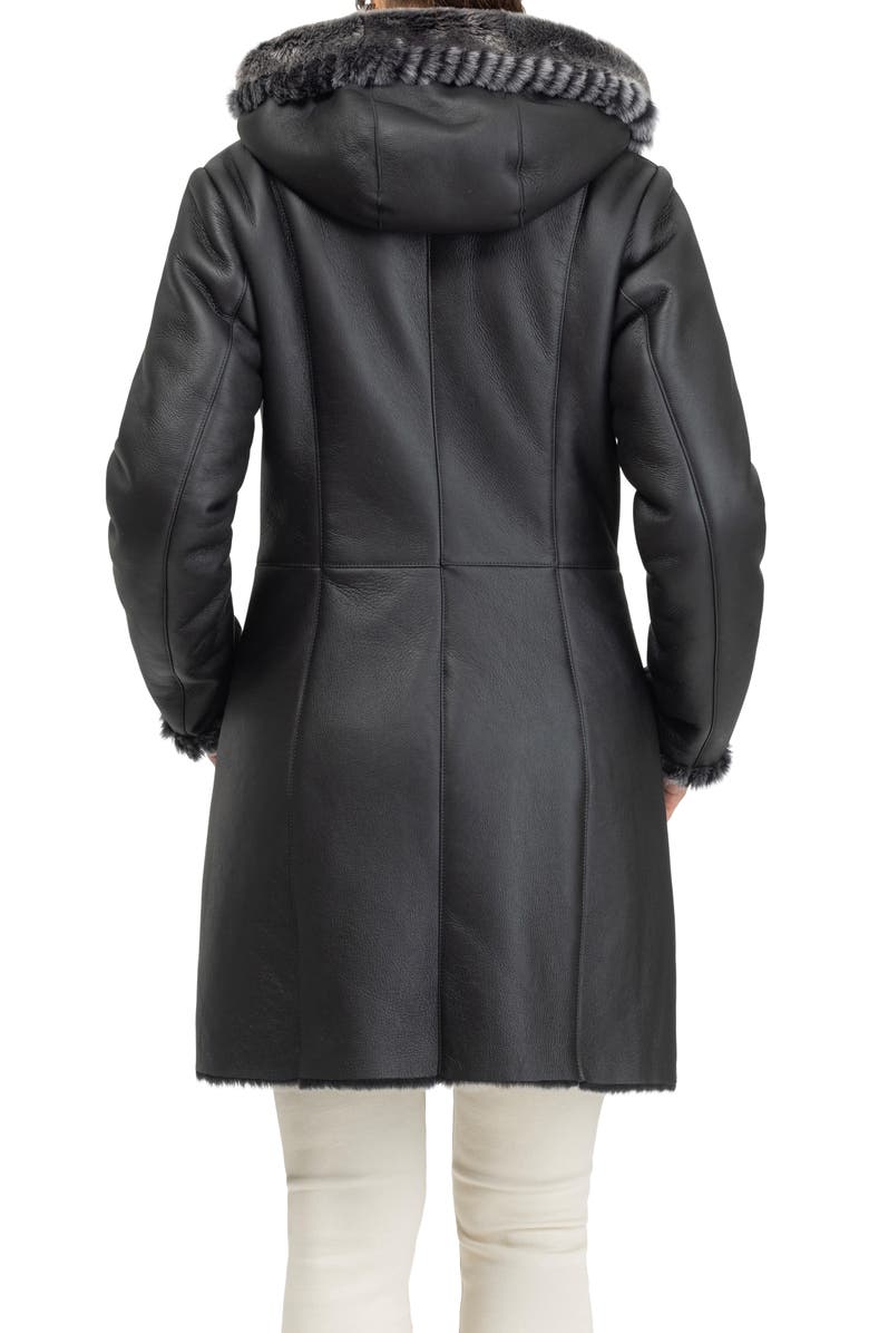 GORSKI Merino Genuine Shearling Parka With Whipstitch Trim, Alternate, color, Black Brisa