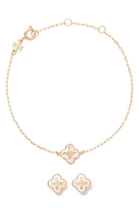Forget Me Not Bracelet & Stud Earrings Set
