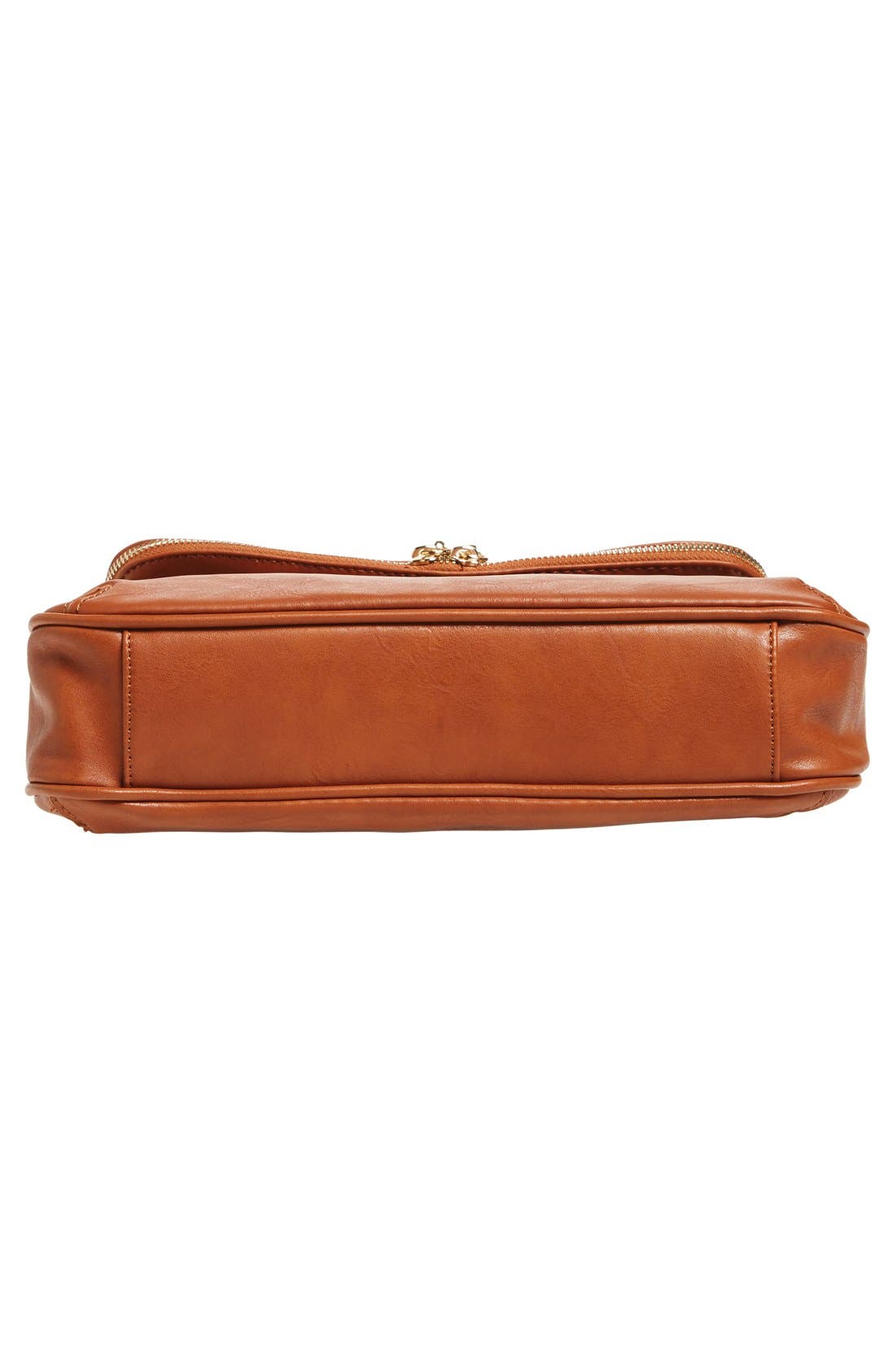 Foldover Crossbody Bag, Alternate, color, BROWN COGNAC