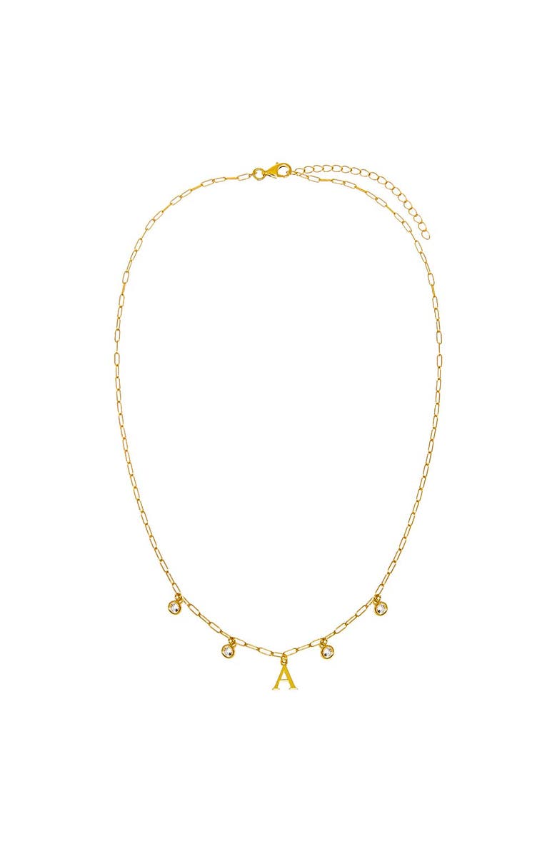 BY ADINA EDEN Solid Initial X Dangling Bezels Paperclip Necklace, Alternate, color, Gold - A