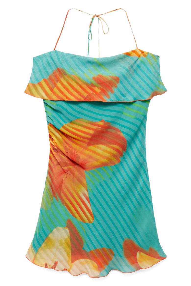 Floral Print Minidress, Alternate, color, GREEN