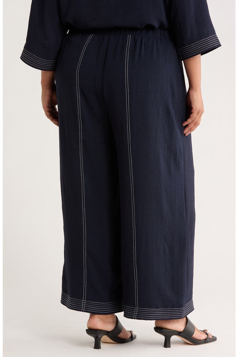 Topstitched Woven Pants, Alternate, color, BLUE MOON/ IVORY