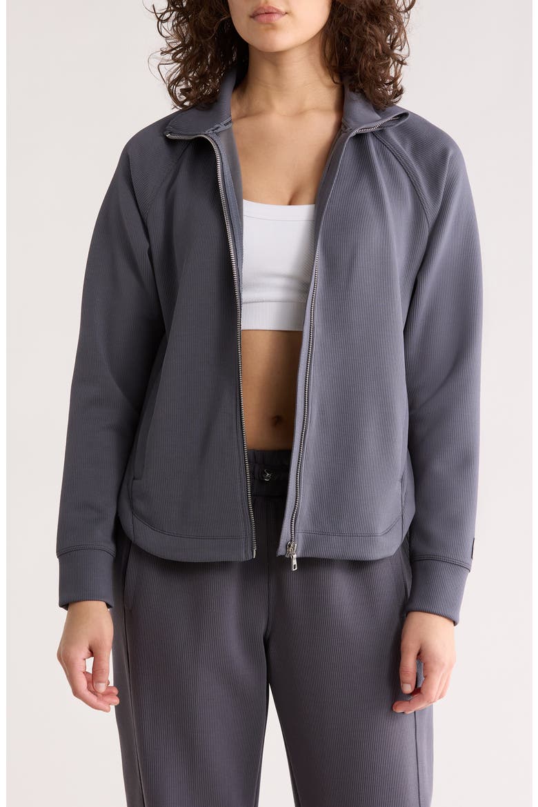 Rib Tulip Hem Jacket, Main, color, TURBULENCE