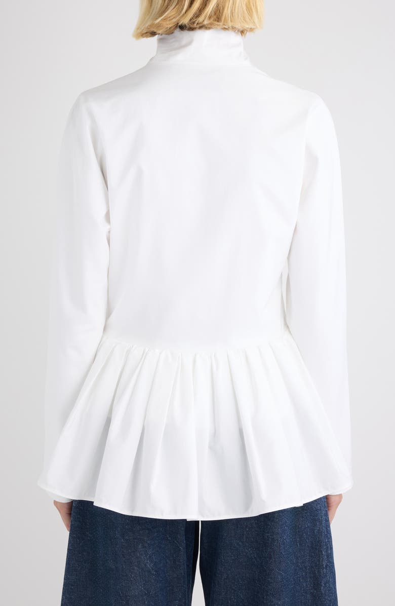 Alaïa Cotton Peplum Jacket, Alternate, color, Blanc