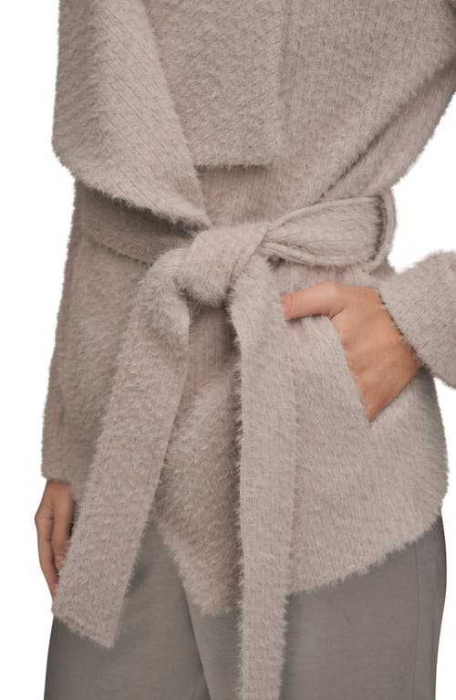 Donna Karan New York Belted Wrap Sweater Jacket In Neutral