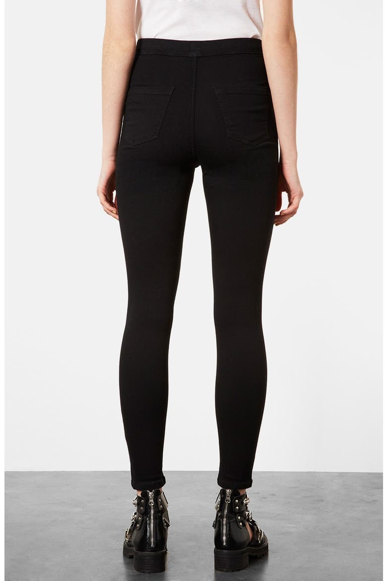 Moto 'Joni' High Rise Skinny Jeans, Alternate, color, BLACK