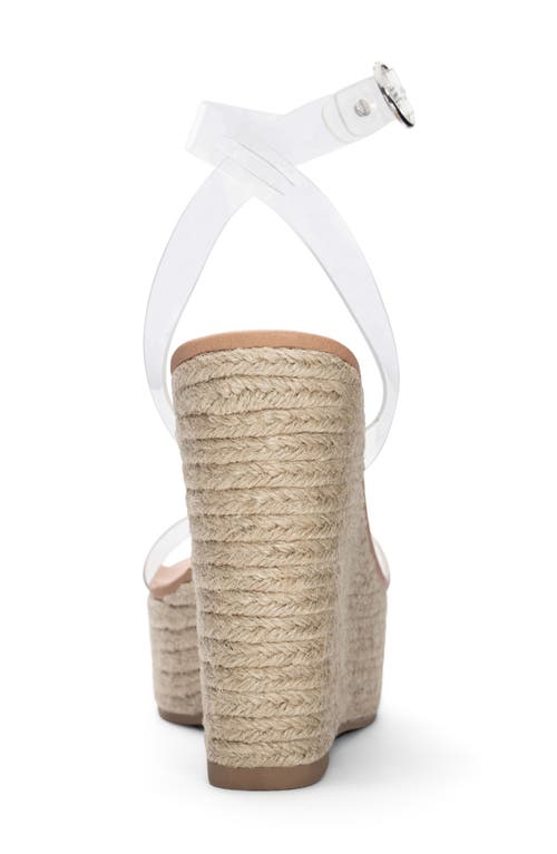 CHINESE LAUNDRY CHINESE LAUNDRY ELLO ESPADRILLE CLEAR PLATFORM WEDGE SANDAL 
