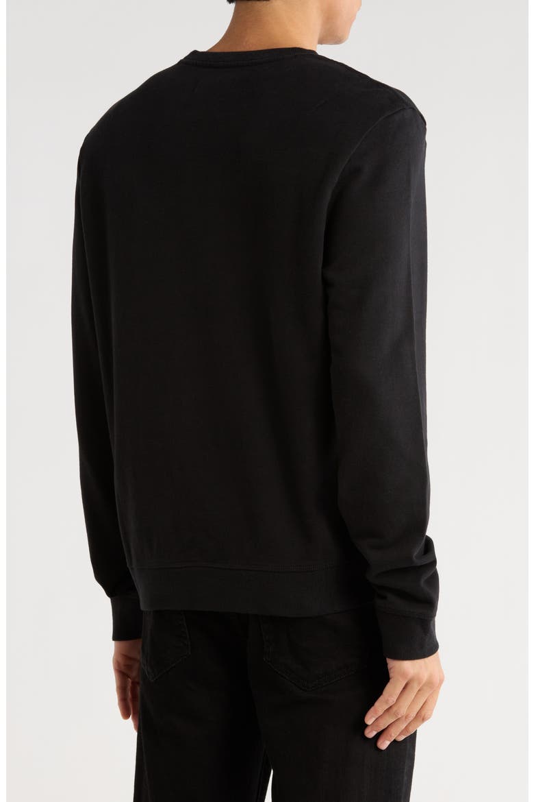 Aven Cotton Crewneck Sweatshirt, Alternate, color, BLACK