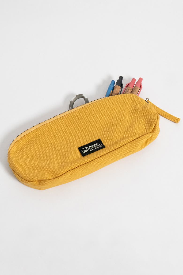Organic Cotton Pencil Bag, Alternate, color, Mustard Yellow
