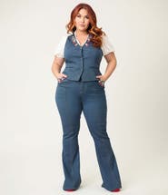 Unique Vintage Plus Size 1970s Flare Pants