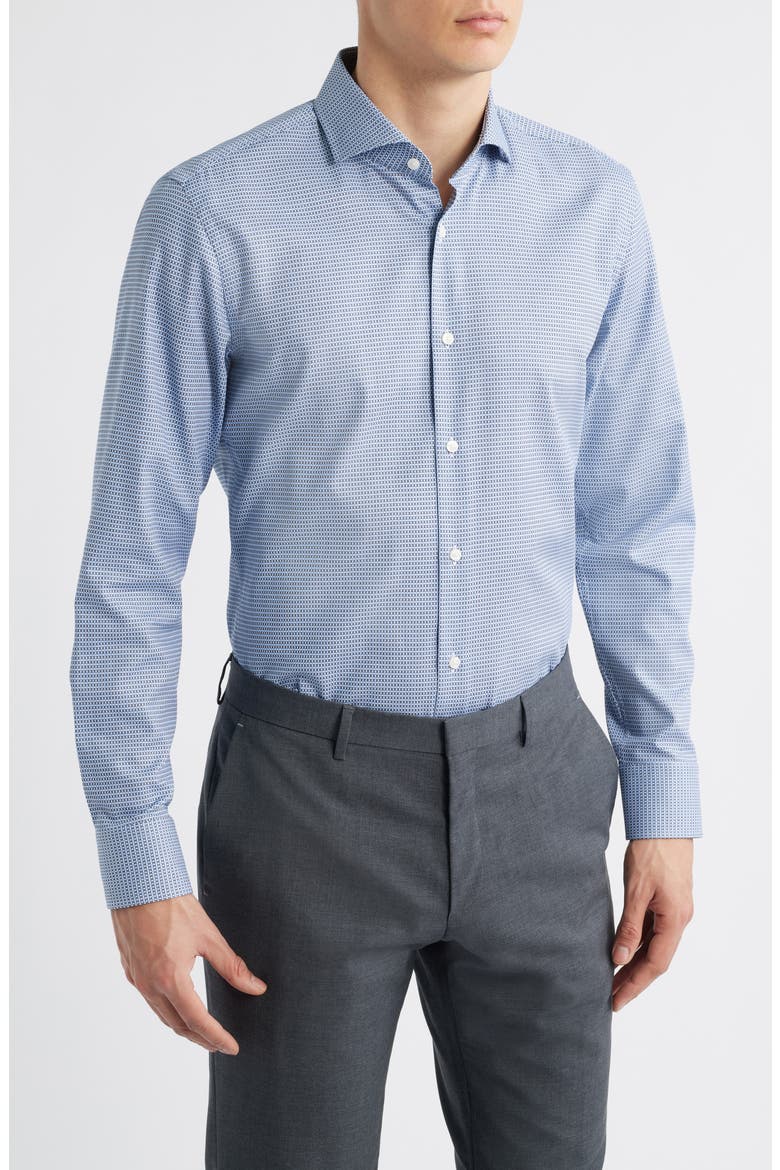 Hank Slim Fit Easy Iron Dress Shirt, Main, color, DARK BLUE