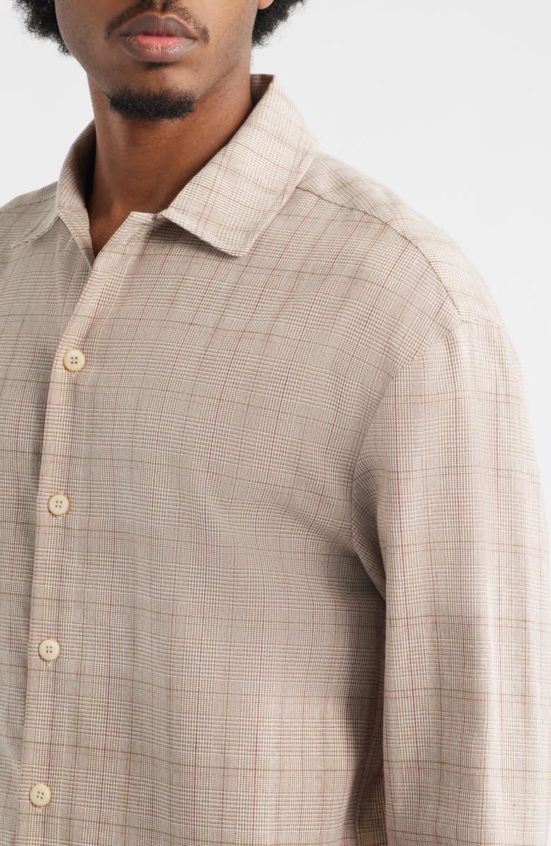 KROST Oversize Plaid Flannel Button-Up Shirt, Alternate, color, Candied Ginger