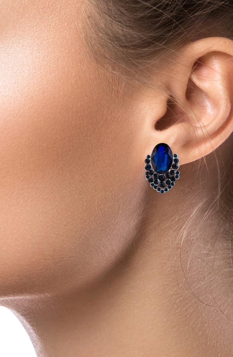 JARDIN Crystal Stud Earrings, Alternate, color, Blue/ Silver