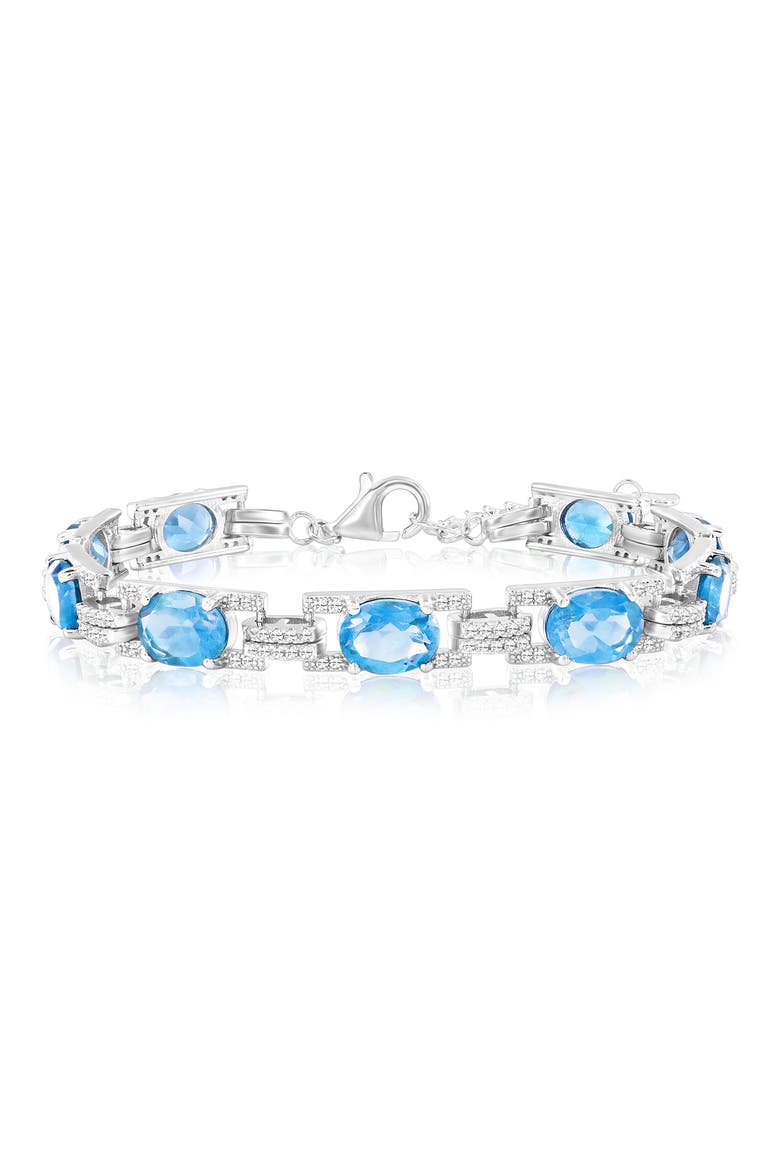 Oval White Topaz Bracelet, Main, color, BLUE TOPAZ