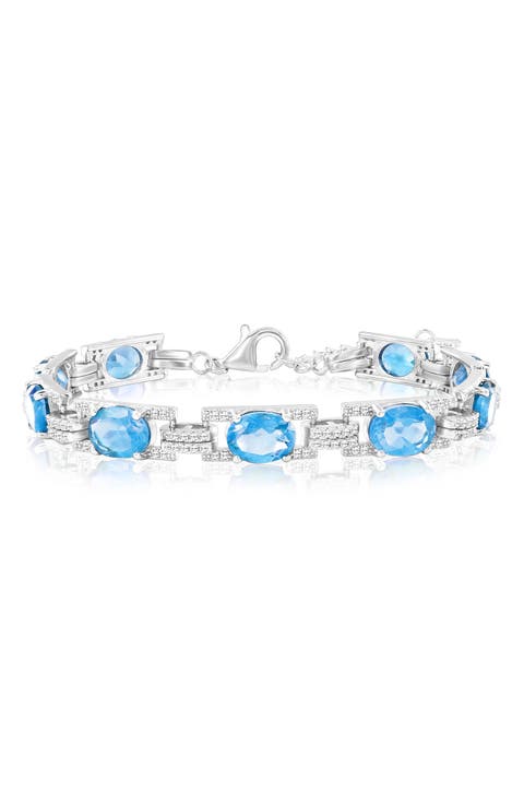 Oval White Topaz Bracelet