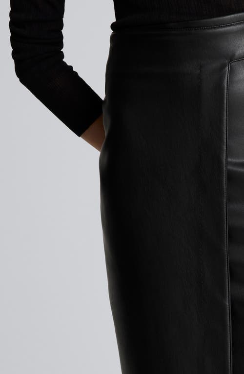 Kenneth Cole Faux Leather Pull On Faux Wrap Skirt In Black