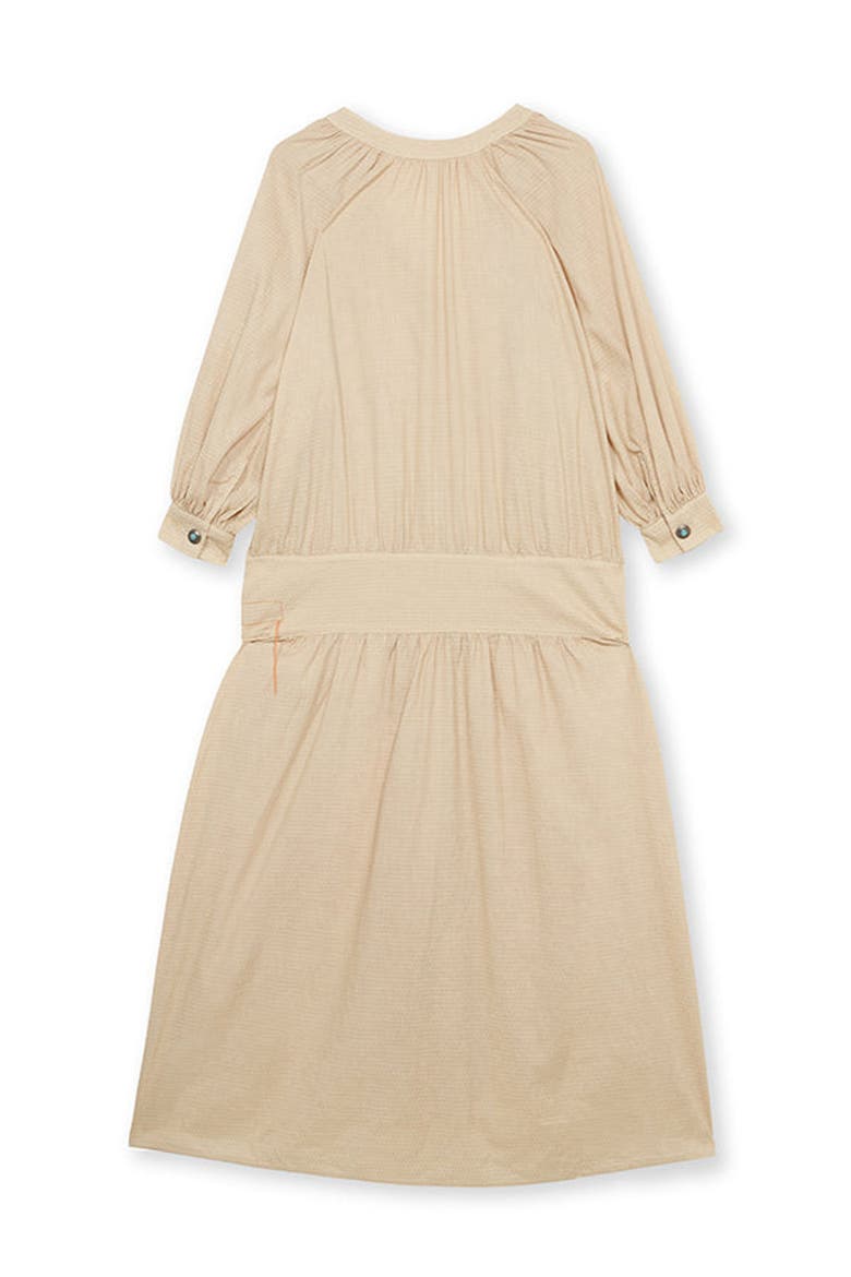 Maxi Korean Collar Linen Dress, Alternate, color, Ecru