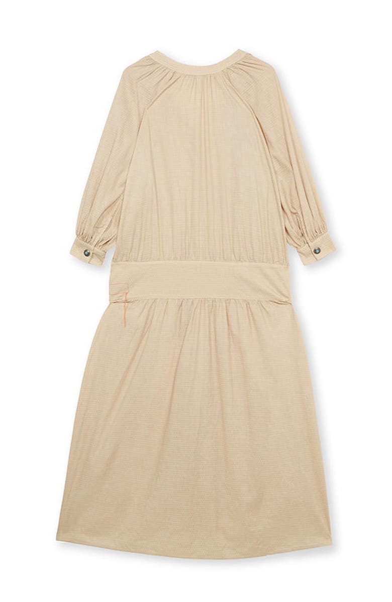 Fortela Maxi Korean Collar Linen Dress, Alternate, color, Ecru