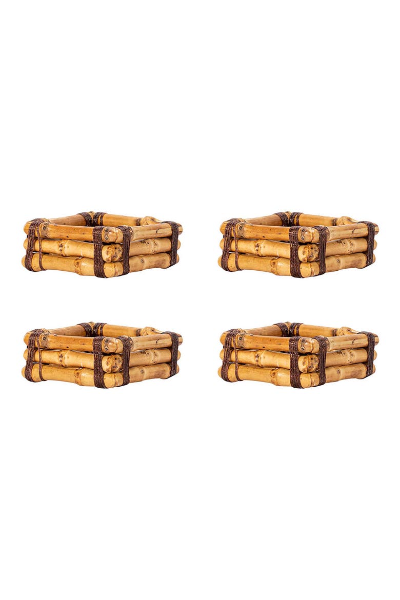 Set of 4 Bamboo Napkin Rings, Main, color, WHITEWASH/ BAMBOO NATURAL