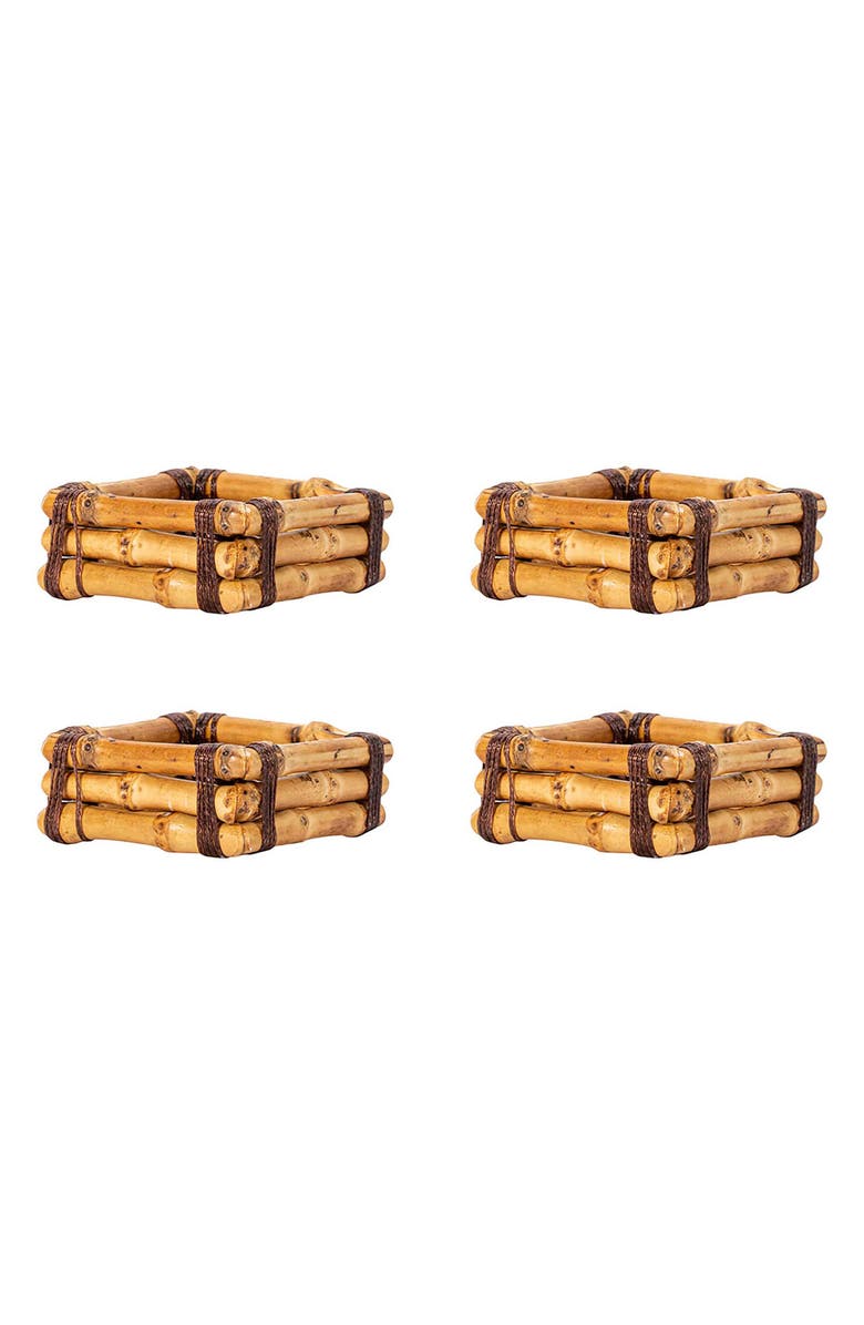 Juliska Set of 4 Bamboo Napkin Rings, Main, color,