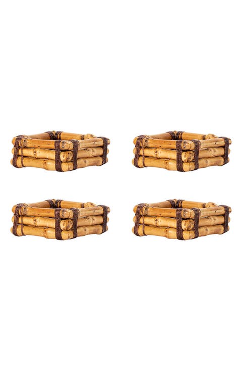 Set of 4 Bamboo Napkin Rings