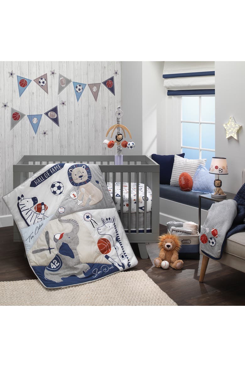 Hall of Fame Lion/Sports Balls Musical Baby Crib Mobile Soother Toy, Alternate, color, Multicolor