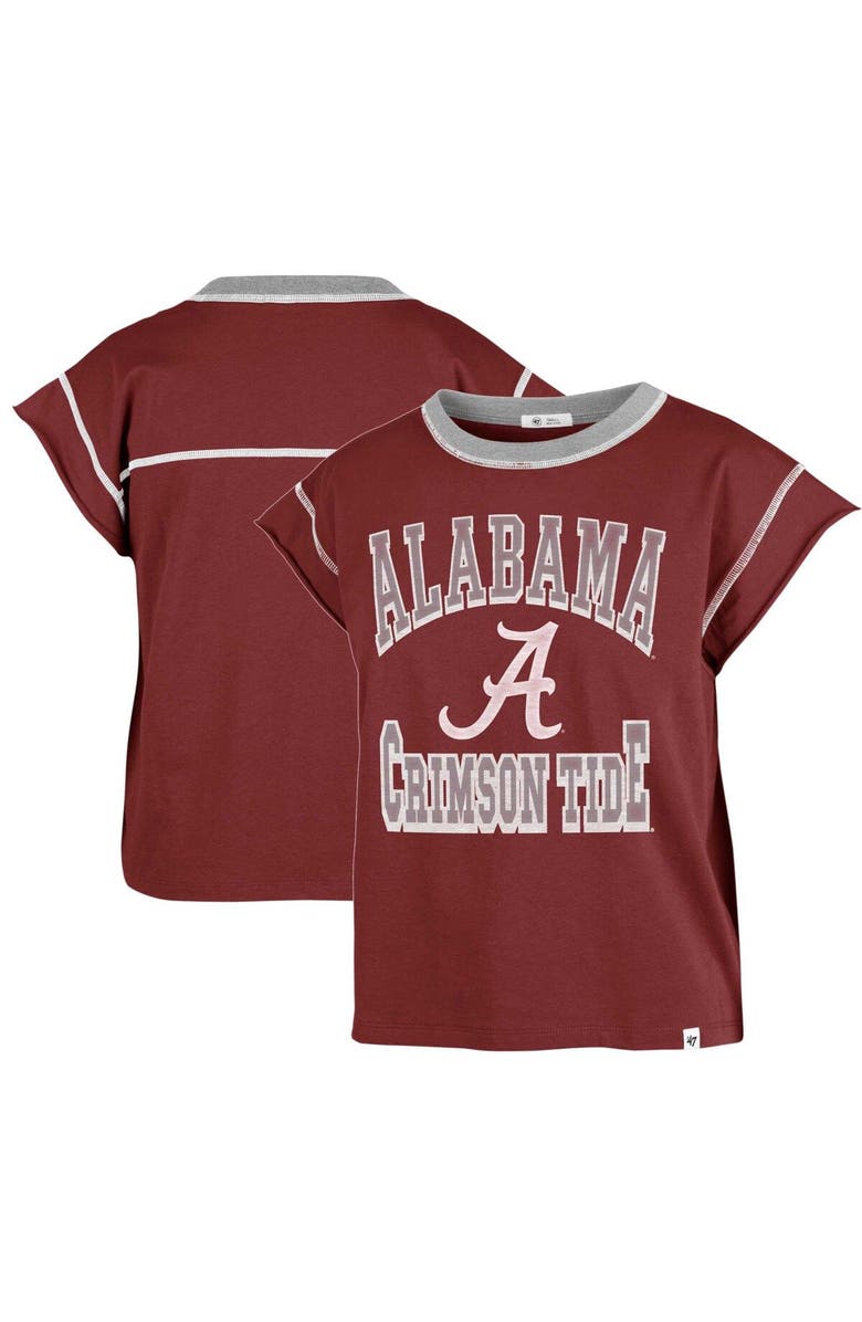'47 Women's '47 Crimson Alabama Crimson Tide Sound Up Maya Cutoff T-Shirt, Main, color, Crimson