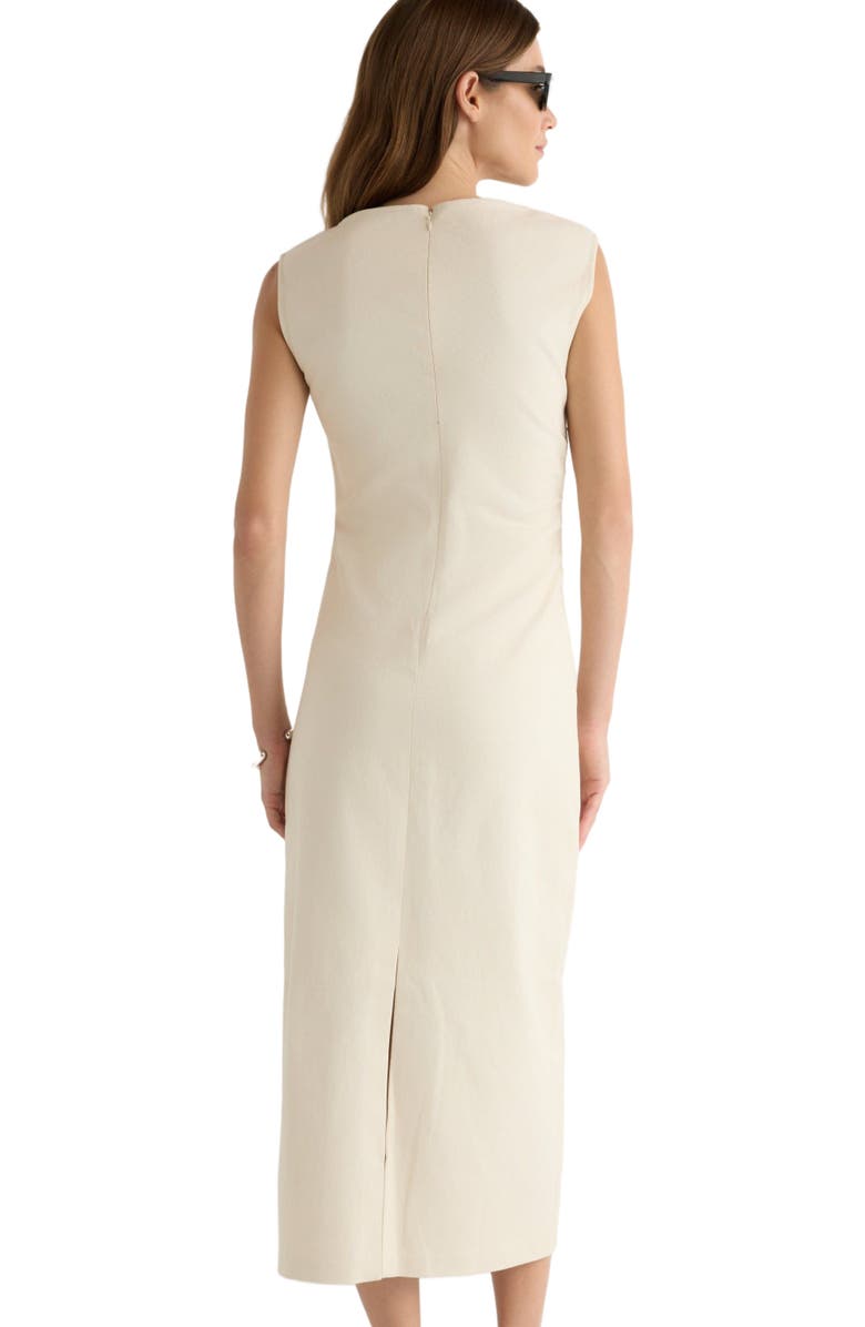 Modern Citizen Inari Cotton Twill Boat Neck Dress, Alternate, color, Cream