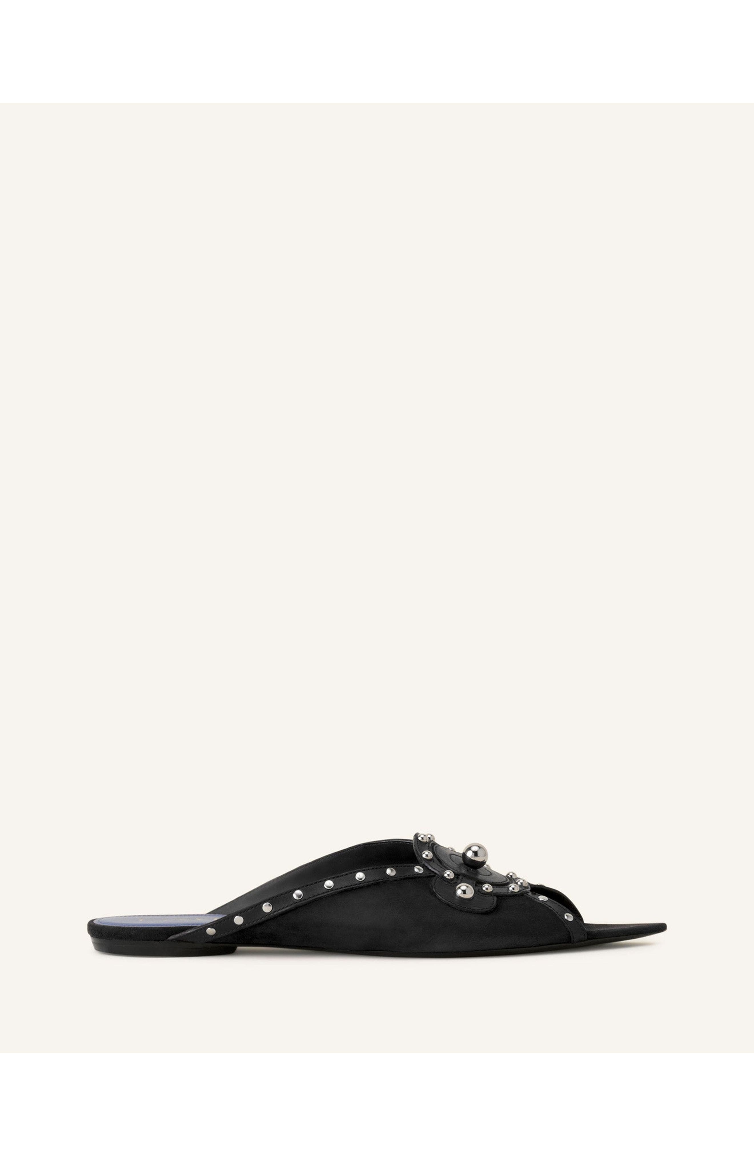 Lanvin Eclipse Arch Flat Mule, Main, color, Black