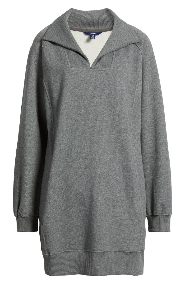 Hatley Spread Collar Sweatshirt Dress, Alternate, color, Charcoal