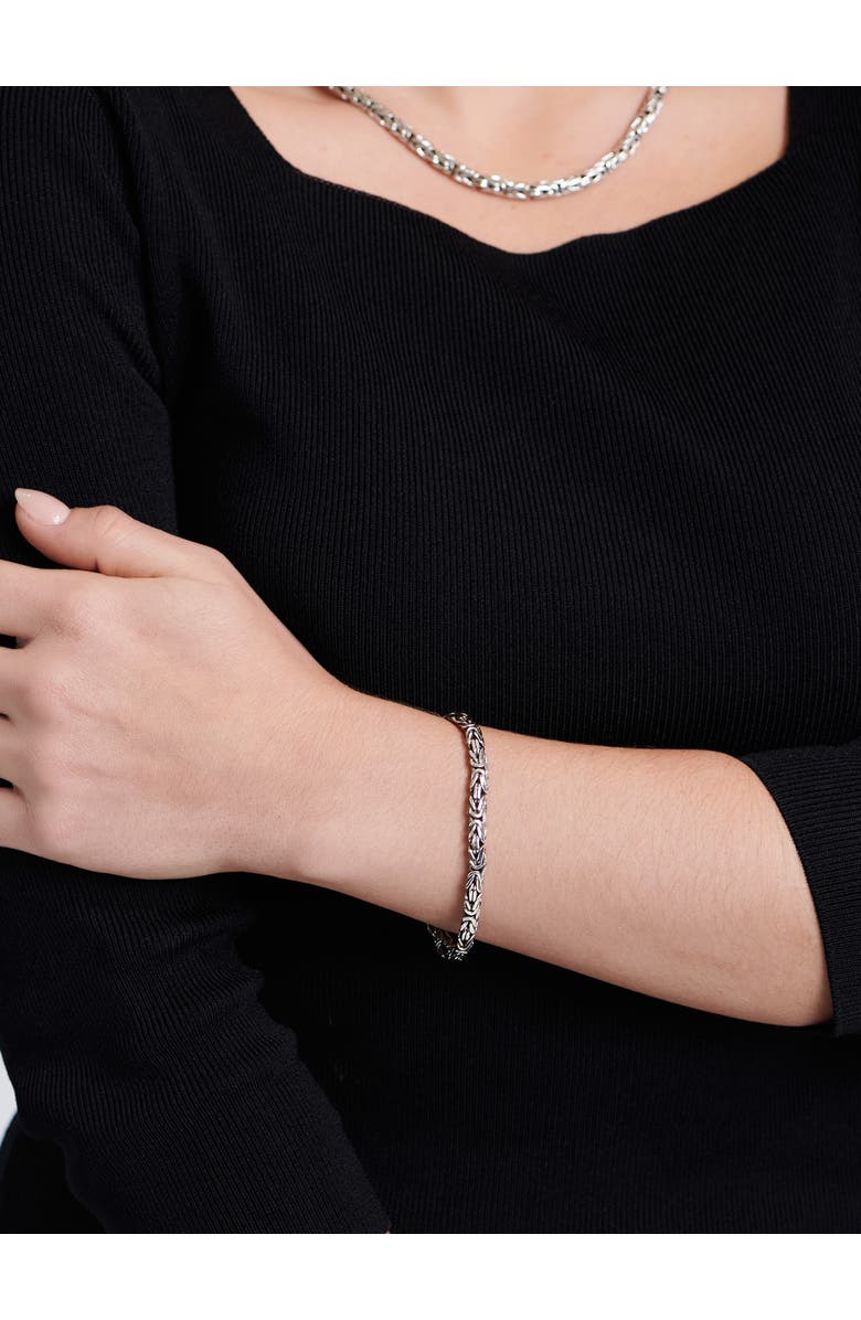 DEVATA Borobudur Oval 6mm Chain Bracelet in Sterling Silver, Alternate, color, Silver