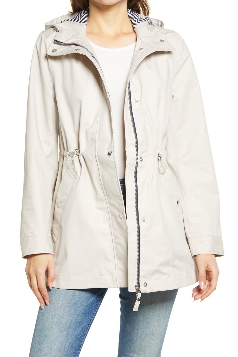 Shoreside Waterproof Hooded Raincoat, Main, color, IVORY
