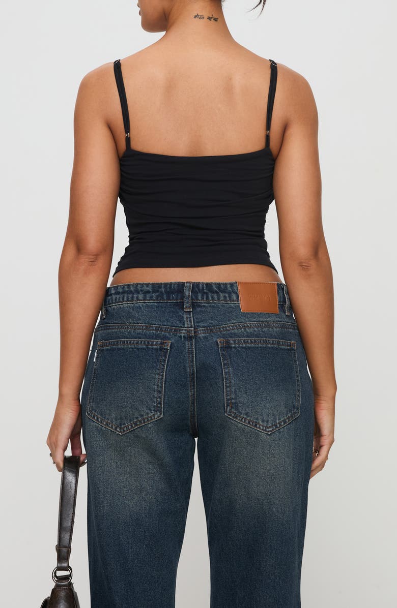 Princess Polly Race My Mind Ruched Camisole, Alternate, color, Black