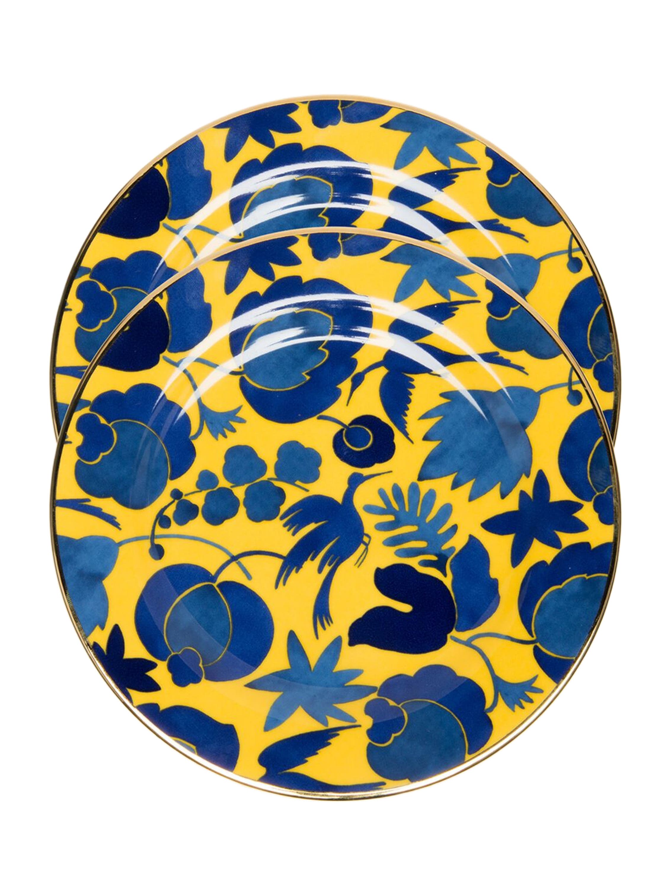 La DoubleJ Dessert Plates Set Of 2 - Wildbird Azzurro/Light Blue