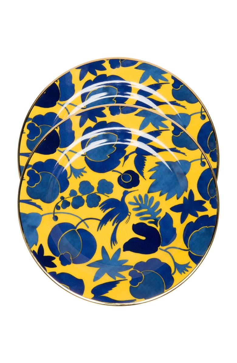 La DoubleJ Dessert Plates Set Of 2, Main, color, Wildbird Azzurro/Light Blue