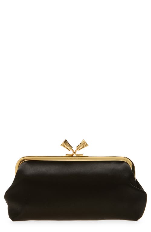 Shop Anya Hindmarch Maud Satin Clutch In Black